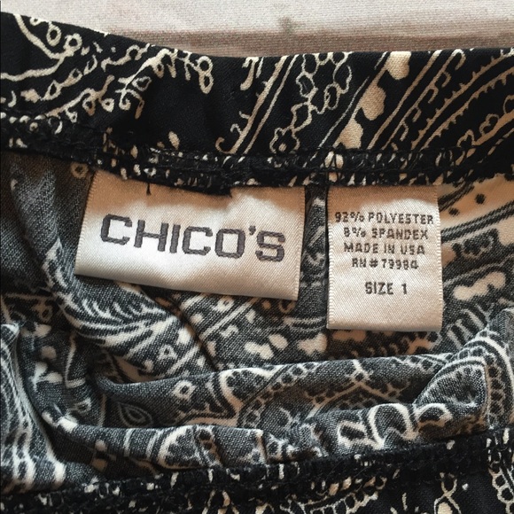 Chico's Size 1 Black & Tan Flowing Stretchy Skirt - Picture 2 of 5
